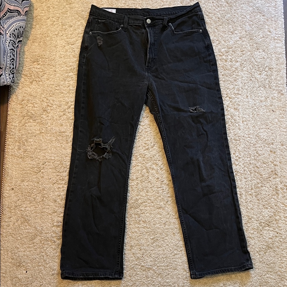 GAP Women's Black High Rise Distressed Jeans